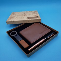 Toptan Bakır Metal Kalem Taba Cüzdan ve Anahtarlık Set