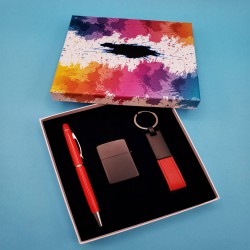 Toptan Kalem Çakmak ve Anahtarlık Kırmızı Set Toptan Kalem Çakmak ve Anahtarlık Kırmızı Set