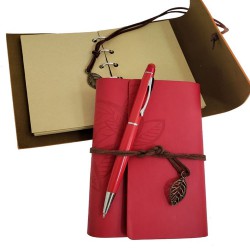 Toptan Özel Ahşap Kutulu Kırmızı Deri Defter ve Kalem Set Toptan Özel Ahşap Kutulu Kırmızı Deri Defter ve Kalem Set
