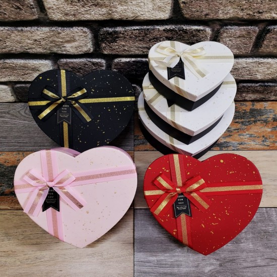 Toptan 3'lü Kalp Hediye Kutu