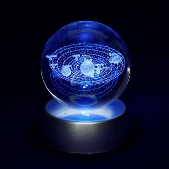 Toptan 3D Işıklı Gezegen Cam Küre