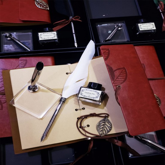 Toptan Divit Hokka Defter ve Tüylü Kalem Seti