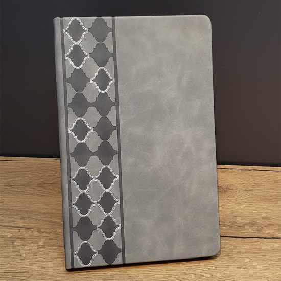 Toptan Gri Renk Termo Deri Desenli Defter