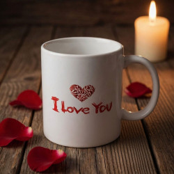 Toptan I Love You Baskılı Bardak