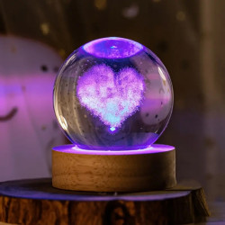 Toptan Kalp Tasarımlı Işıklı Cam Küre