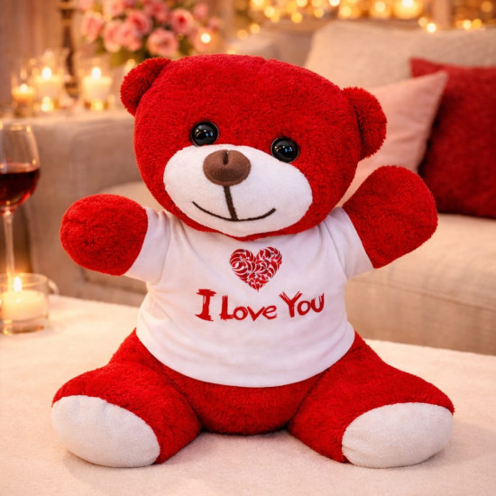 Toptan Kırmızı I Love You Ayıcık