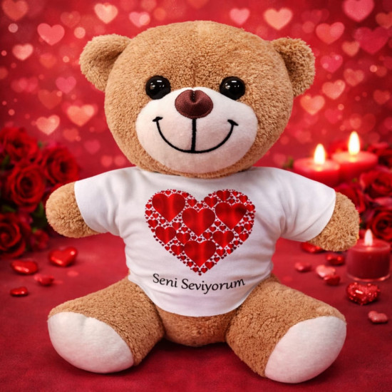 Toptan Love Tişörtlü Peluş Ayıcık