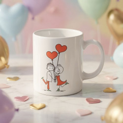 Toptan Mutlu Çift Temalı Kupa Bardak