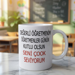 Toptan Öğretmenler Günü Tasarımlı Kupa Bardak 