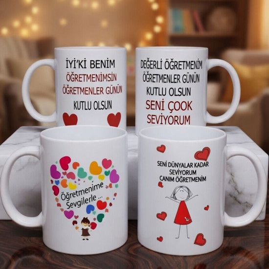 Toptan Öğretmenler Gününe Özel Baskılı Kupa Bardak