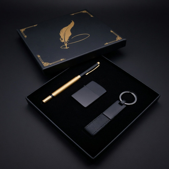 Toptan Roller Kalem Deri Anahtarlık Çakmak Seti