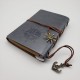 Toptan Pusula Motifli Çizgisiz Deri Defter