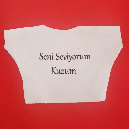 Toptan Seni Seviyorum Kuzum Yazılı Oyuncak Peluş Tişörtü