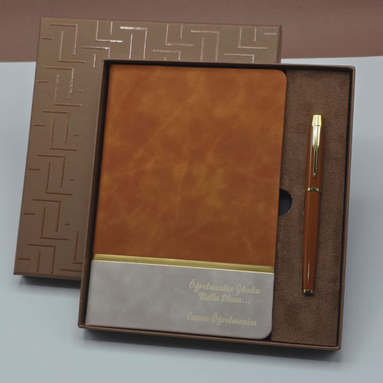  Toptan Öğretmenler Günü Hediyeleri - Defter Kalem Kutulu Set