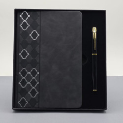 Toptan Desenli Siyah Deri Defter Kalem Set Toptan Desenli Siyah Deri Defter Kalem Set