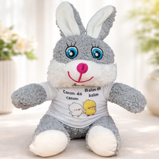 Toptan Canım Da Canım Balım Da Balım Tişörtlü Sevimli Oyuncak Tavşan