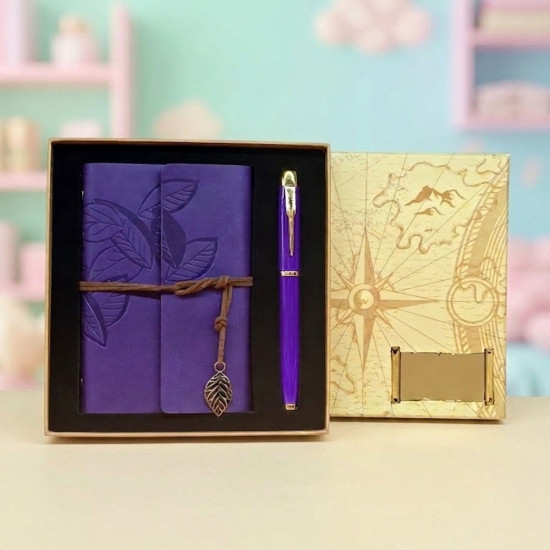 Toptan Yaprak Desenli Deri Defter Ve Mor Metal Kalem Seti Toptan Yaprak Desenli Deri Defter Ve Mor Metal Kalem Seti