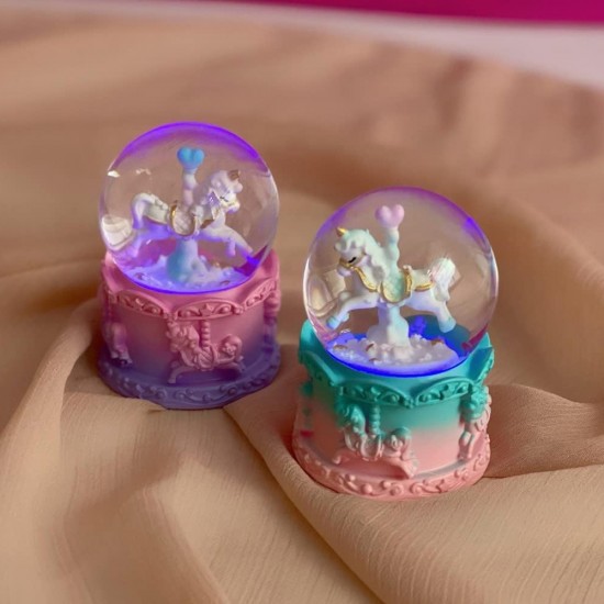 Toptan Mini Boy Işıklı Unicorn Kar Küresi