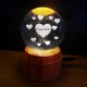 Toptan I Love You Tasarım Standlı Cam Küre