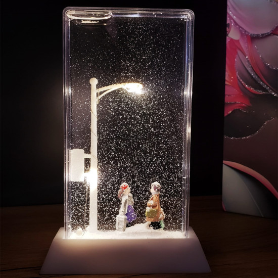 Toptan Romantik Sevgililer Tasarımlı Sokak Lambası Kar Küresi