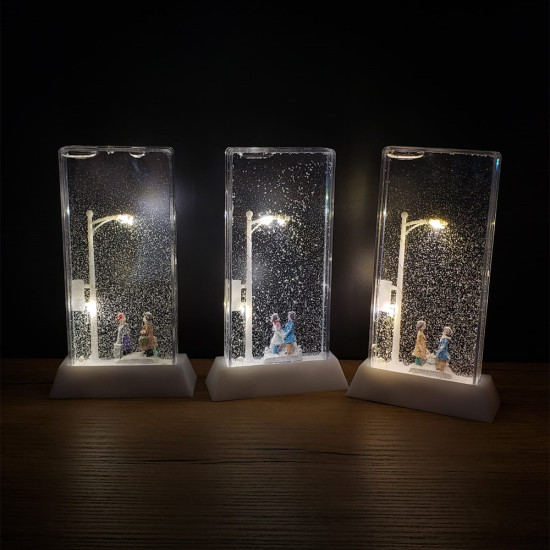 Toptan Romantik Sevgililer Tasarımlı Sokak Lambası Kar Küresi