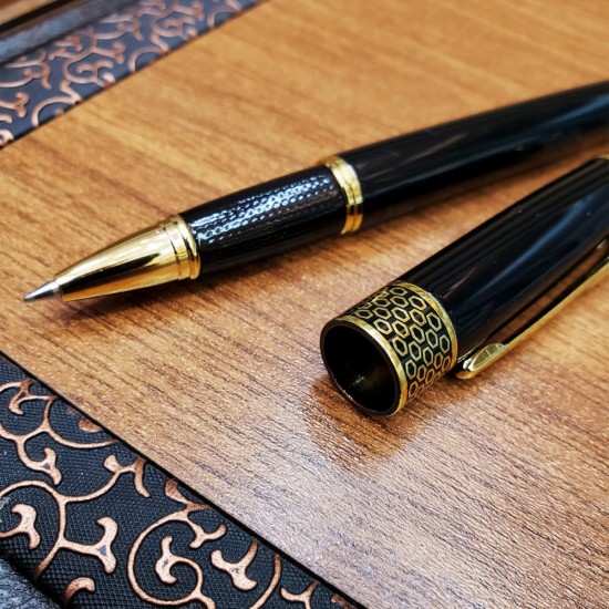 Toptan Siyah Desenli Metal Kalem