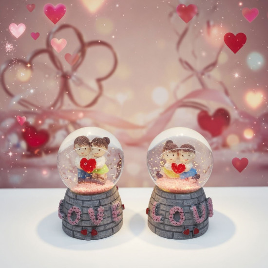Toptan Love Tasarımlı Işıklı Mini Kar Küresi Toptan Love Tasarımlı Işıklı Mini Kar Küresi