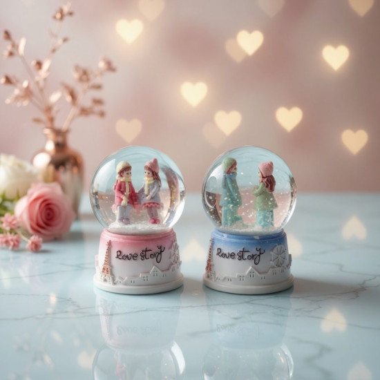 Toptan Love Story Işıklı Mini Kar Küresi Toptan Love Story Işıklı Mini Kar Küresi