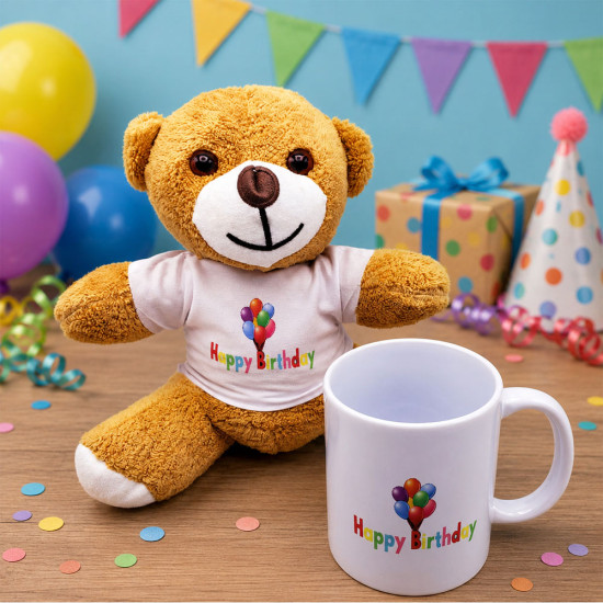Toptan Happy Birthday Tişörtlü Ayıcık Ve Kupa Bardak Seti Toptan Happy Birthday Tişörtlü Ayıcık Ve Kupa Bardak Seti